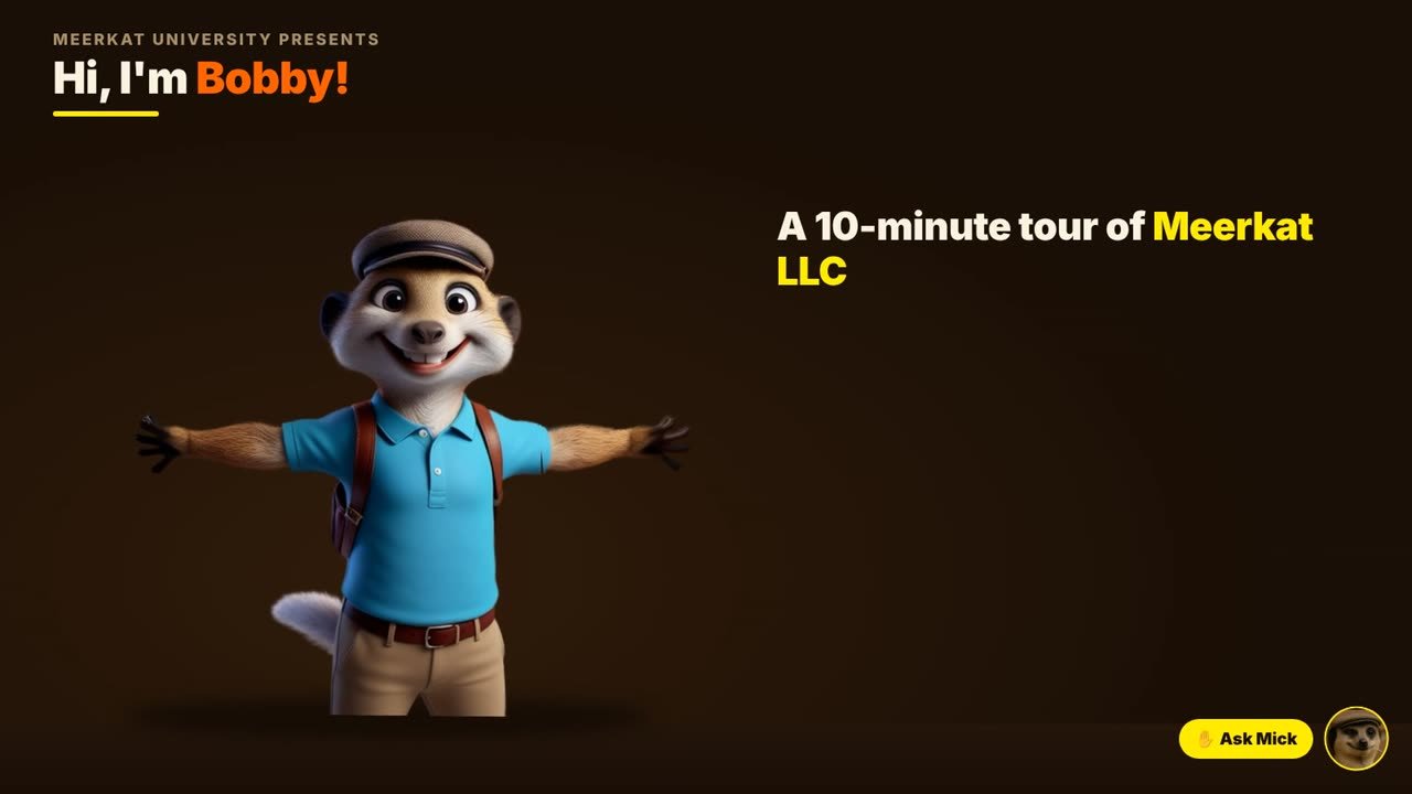 Bobby the meerkat waving hello